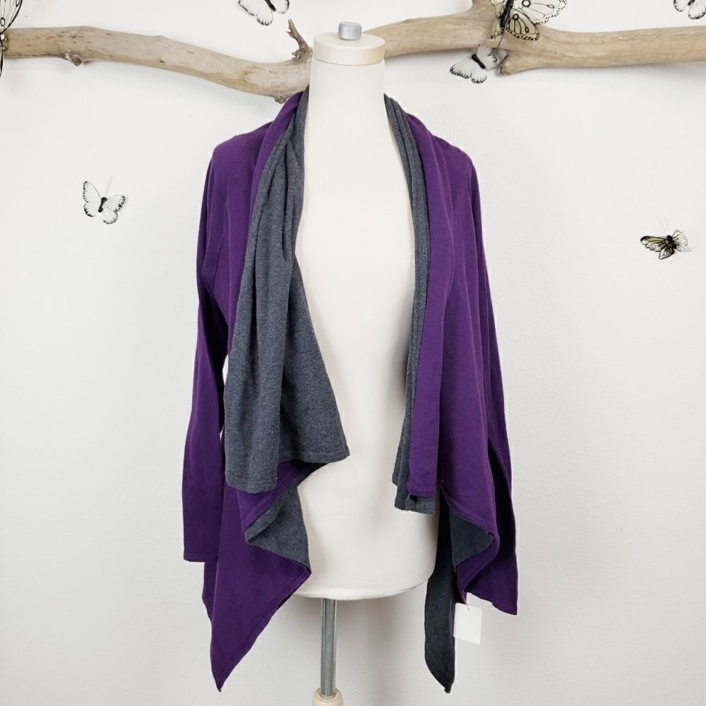 Amber sun collection knit waterfall open poncho
